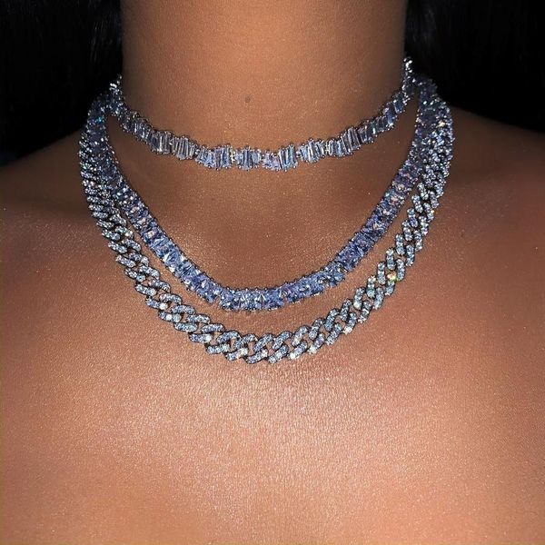 new arrived tennis chain necklace with square cz paved hip hop choker necklace for women luxury jewelry gift, Silver
new arrived tennis chain necklace with square cz paved hip hop choker necklace for women luxury jewelry gift, Silver