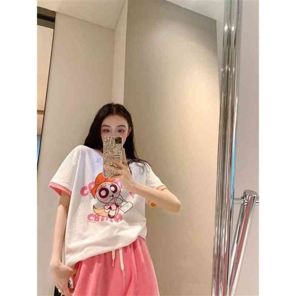 women's t-shirt early summer cartoon color contrast t-shirt women's round neck solid interesting animation printing design casual, White
women's t-shirt early summer cartoon color contrast t-shirt women's round neck solid interesting animation printing design casual, White