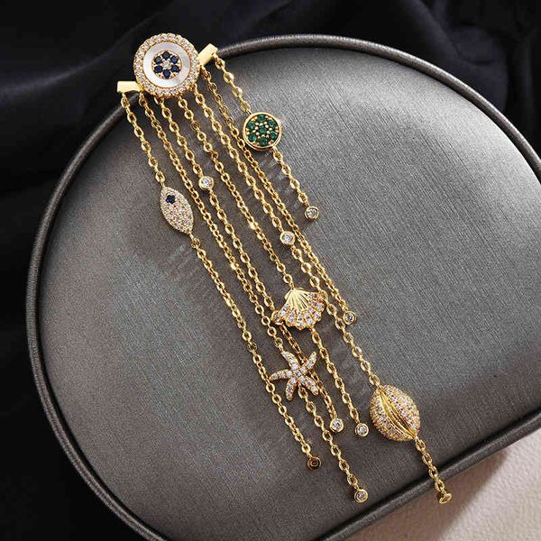 luxury design fashion single wedding earrings ocean series devil's eye shell fish tassel earring orecchini zk30, Golden
luxury design fashion single wedding earrings ocean series devil's eye shell fish tassel earring orecchini zk30, Golden