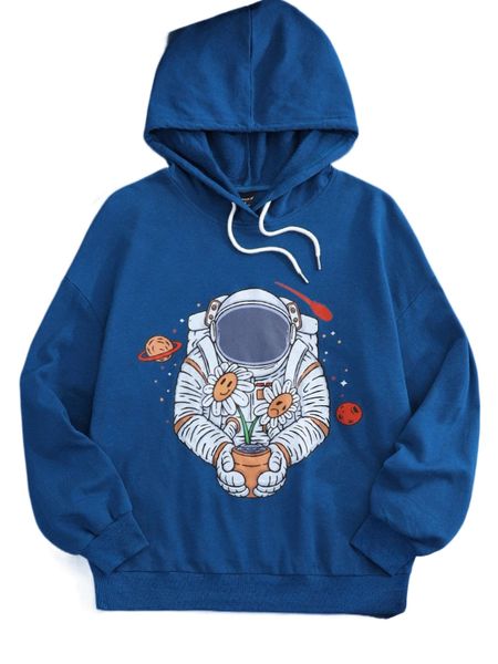 x movinkgraphic drop shoulder floral & graphic pattern drawstring hoodie 80iv#, Black
x movinkgraphic drop shoulder floral & graphic pattern drawstring hoodie 80iv#, Black