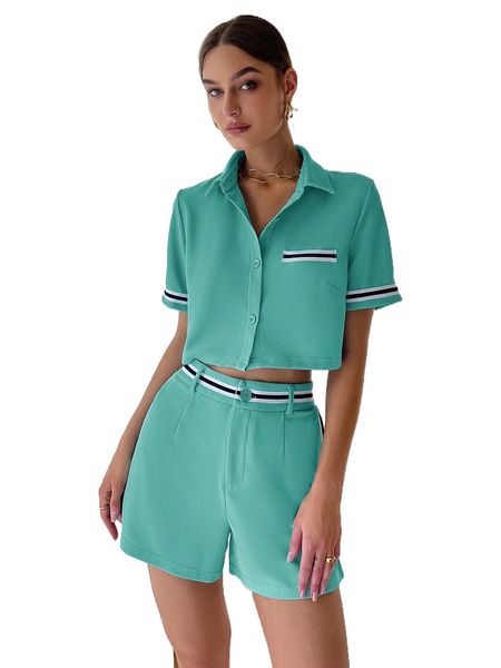 sollinarry contrast striped tape crop & wide leg shorts 699p#, White
sollinarry contrast striped tape crop & wide leg shorts 699p#, White