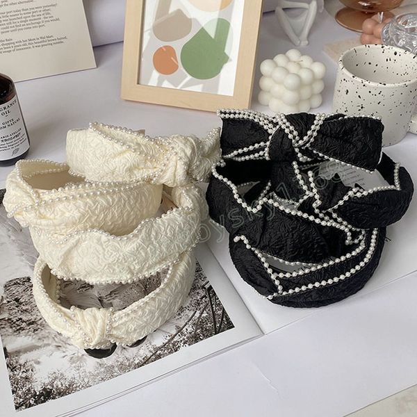 fabric pearl bow knot pleated headband fashion hair accessories for women trend temperament hairband hair hoop headwear, Slivery;white
fabric pearl bow knot pleated headband fashion hair accessories for women trend temperament hairband hair hoop headwear, Slivery;white