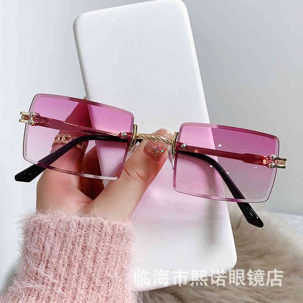 sunglasses fashion rimless cut edge small box women's trend versatile v9ii, White;black
sunglasses fashion rimless cut edge small box women's trend versatile v9ii, White;black