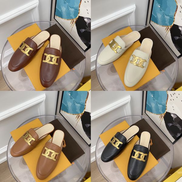 women's brand shoes retro metal buckle loafers color matching comfortable and breathable 2022 summer new fashion slippers, Black 
women's brand shoes retro metal buckle loafers color matching comfortable and breathable 2022 summer new fashion slippers, Black