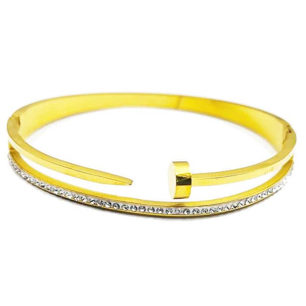 new double-layer mud drill nail buckle bracelet stainless steel women's full, Black
new double-layer mud drill nail buckle bracelet stainless steel women's full, Black