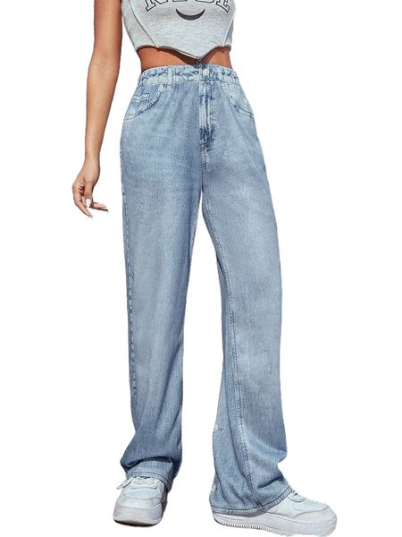 elastic waist button print straight leg chambray pants i7ea#, Black;white
elastic waist button print straight leg chambray pants i7ea#, Black;white