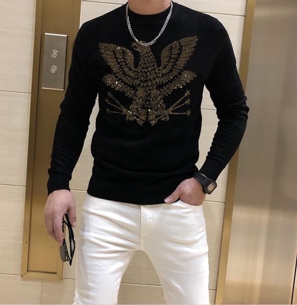 sweaters 2022 spring warm knitted sweater diamond stone male clothing casual, White;black
sweaters 2022 spring warm knitted sweater diamond stone male clothing casual, White;black