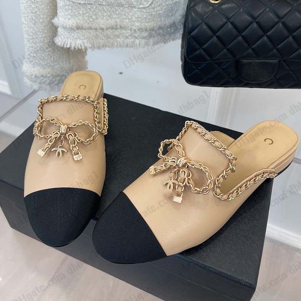 womens slippers with chain bow retro sandals flip flop lambskin chunky heel 2.5cm mule slides, Black
womens slippers with chain bow retro sandals flip flop lambskin chunky heel 2.5cm mule slides, Black