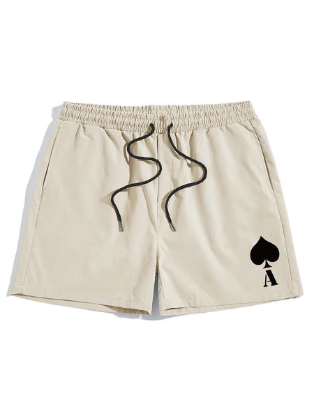 romwe guys letter graphic drawstring shorts w0mo#, White;black
