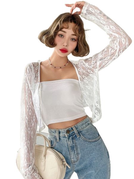 dazy 1pc lace sheer b5mp#, White
dazy 1pc lace sheer b5mp#, White