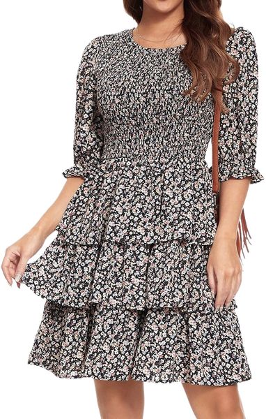 floral chiffon dress 2022 flowy tiered ruffle puff sleeve summer casual sun dresses 80ee#, Black;gray
floral chiffon dress 2022 flowy tiered ruffle puff sleeve summer casual sun dresses 80ee#, Black;gray