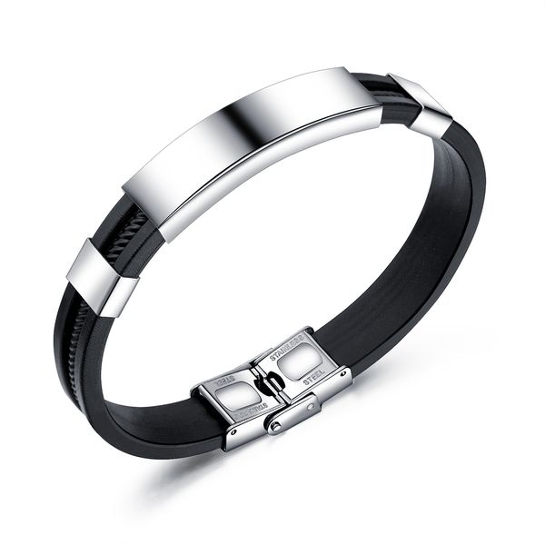 new fashion wristband black punk rubber silicone stainless steel men bracelets bangles pulseras hombre caucho, Golden;silver
new fashion wristband black punk rubber silicone stainless steel men bracelets bangles pulseras hombre caucho, Golden;silver