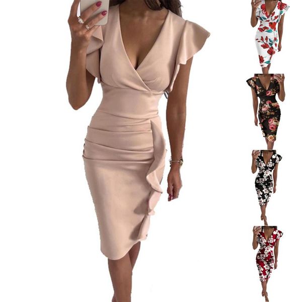 casual dresses women floral print summer clothes v-neck butterfly sleeve ruffle party midi dress robe slim high-waisted, Black;gray
casual dresses women floral print summer clothes v-neck butterfly sleeve ruffle party midi dress robe slim high-waisted, Black;gray