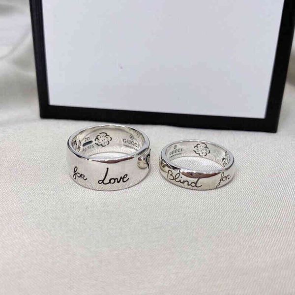 2022 factory wholesale new high version ring for male and female couples plated with sterling silver love fearless blindforlove
2022 factory wholesale new high version ring for male and female couples plated with sterling silver love fearless blindforlove