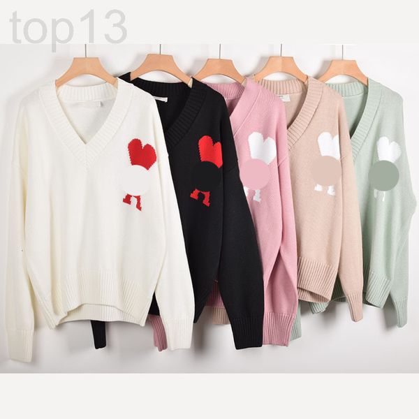 women's knits & tees designer am * 22 new love letter jacquard v-neck sweater couple men's and women's same pullover long sle, White
women's knits & tees designer am * 22 new love letter jacquard v-neck sweater couple men's and women's same pullover long sle, White