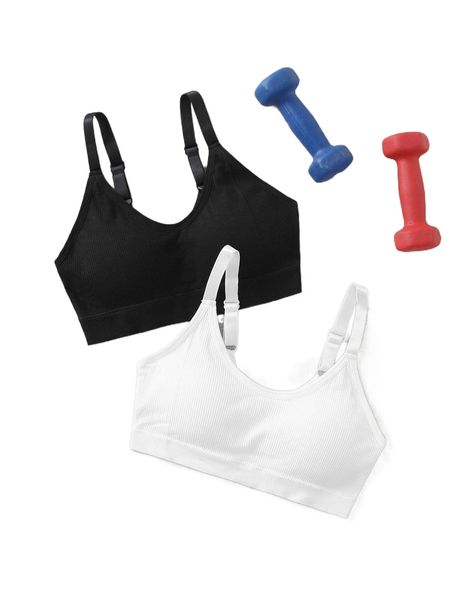 2pcs seamless medium support sports bra w9ef#, Gray