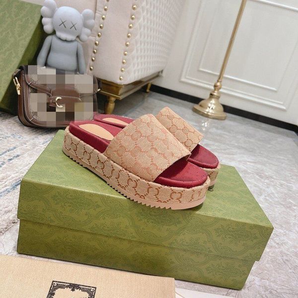 2022 new style designer slippers fashion thick bottom sandals letter embroidery slides lady macaron platform wedges canvas sandal beach high, Black 
2022 new style designer slippers fashion thick bottom sandals letter embroidery slides lady macaron platform wedges canvas sandal beach high, Black