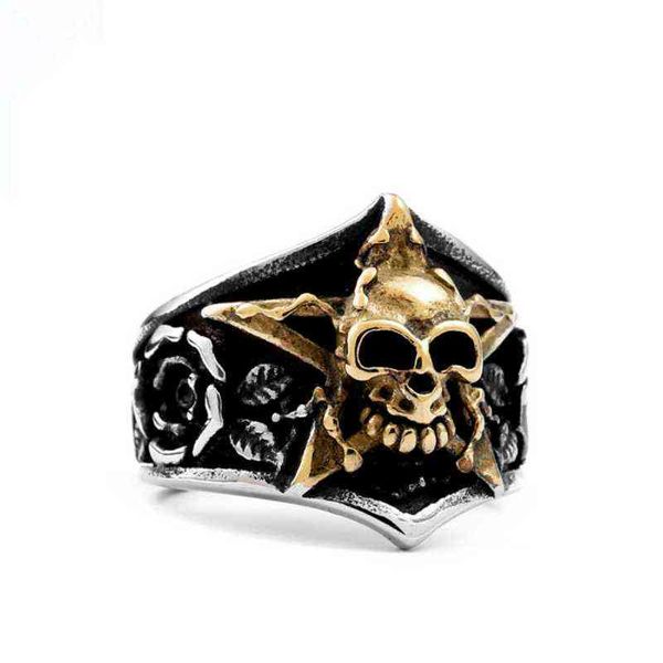cluster rings vintage punk gothic pentagram skull ring men metal rock party jewelry 220422, Golden;silver
cluster rings vintage punk gothic pentagram skull ring men metal rock party jewelry 220422, Golden;silver