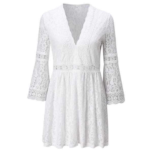 casual dresses spring and summer women's deep v neck lace stitching horn sleeves loose woman midi 2022, Black;gray
casual dresses spring and summer women's deep v neck lace stitching horn sleeves loose woman midi 2022, Black;gray