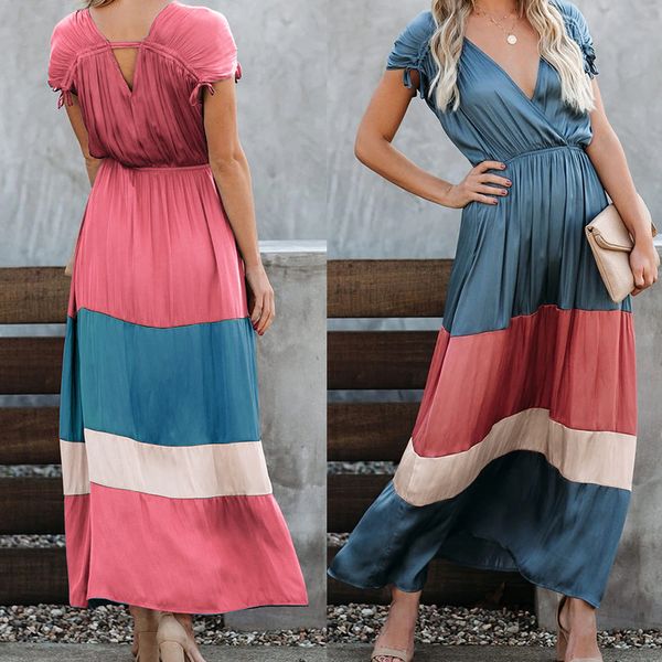 2 colors casual dresses elegant deep v-neck short sleeve contrast color patchwork holiday tunic casual a line woman dress, Black;gray
2 colors casual dresses elegant deep v-neck short sleeve contrast color patchwork holiday tunic casual a line woman dress, Black;gray