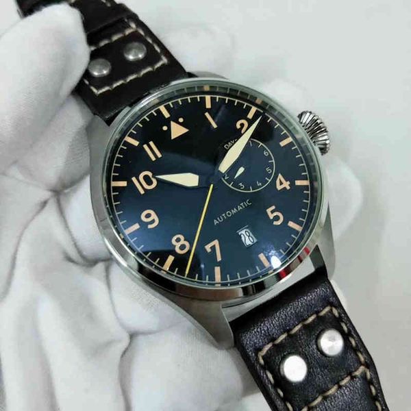 classic men watches automatic mechanical big pilot 46mm le petit prince 7 day power reserve black dial leather watch, Slivery;brown
classic men watches automatic mechanical big pilot 46mm le petit prince 7 day power reserve black dial leather watch, Slivery;brown