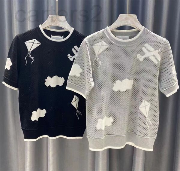 women's knits & tees designer straight 2022 spring and summer new knitted round neck open short sleeve women's fdtw, White
women's knits & tees designer straight 2022 spring and summer new knitted round neck open short sleeve women's fdtw, White