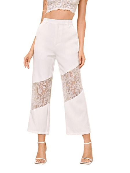 x mina contrast lace high waist pants 03tt#, Black;white 
x mina contrast lace high waist pants 03tt#, Black;white