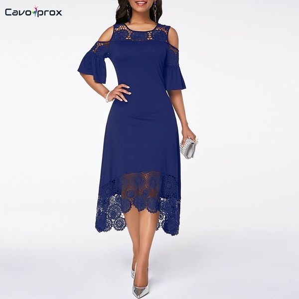 women cold shoulder flare cuff lace panel dress aline patchwork midcalf elegant plus size oneck summer party dress y200103, White;black
women cold shoulder flare cuff lace panel dress aline patchwork midcalf elegant plus size oneck summer party dress y200103, White;black
