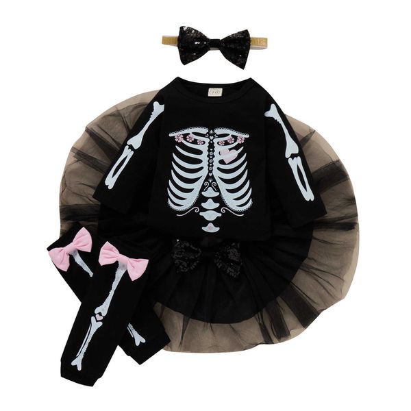 baby girls halloween clothes set skeleton and bow knot printed pattern romper skirt foot cover headdress 4pcs outfits, White
baby girls halloween clothes set skeleton and bow knot printed pattern romper skirt foot cover headdress 4pcs outfits, White