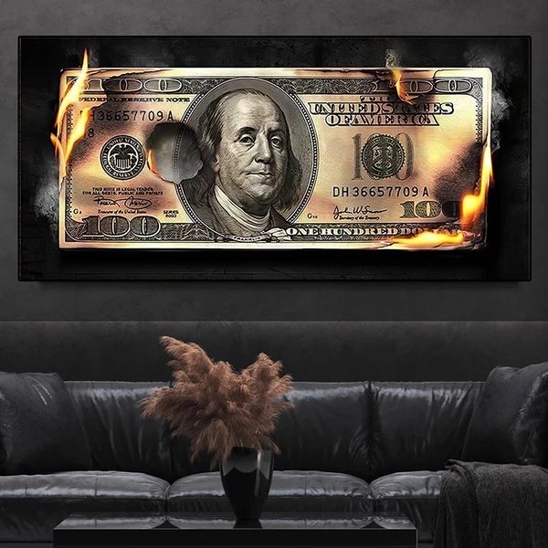 100 dollars burning dollar modern art canvas inspirational posters and prints creative picture living room wall decor painting
100 dollars burning dollar modern art canvas inspirational posters and prints creative picture living room wall decor painting
