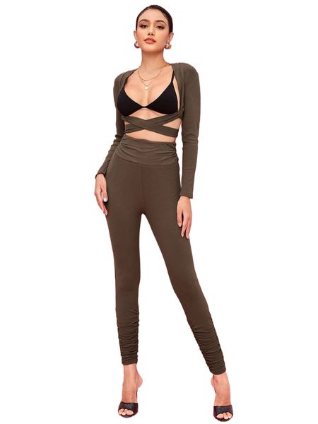 x kys crisscross bolero & ruched leggings without bra n4ko#, White
x kys crisscross bolero & ruched leggings without bra n4ko#, White