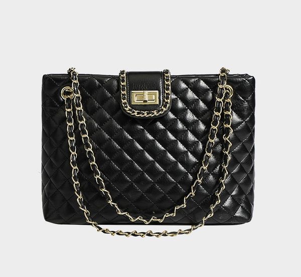 large diamond lattice luxury sholder bag for women versatile business metallic chains good leather plain pure color vintage
large diamond lattice luxury sholder bag for women versatile business metallic chains good leather plain pure color vintage