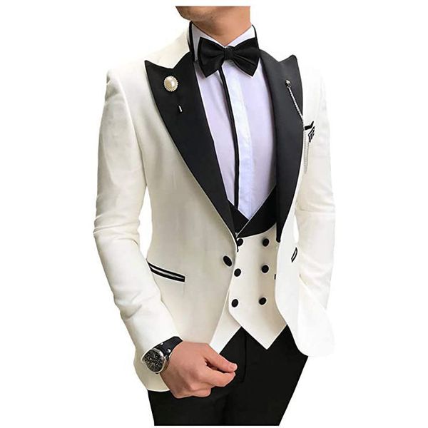 brand new white groom tuxedos black peak lapel groomsmen mens wedding dress style man jacket blazer 3 piece suit jacket pants vest tie 880, Black;gray
brand new white groom tuxedos black peak lapel groomsmen mens wedding dress style man jacket blazer 3 piece suit jacket pants vest tie 880, Black;gray