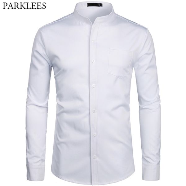 men's hipster mandarin collar dress shirts brand slim fit long sleeve chemise casual work busienss shirt male white 2xl 210706, White;black
men's hipster mandarin collar dress shirts brand slim fit long sleeve chemise casual work busienss shirt male white 2xl 210706, White;black