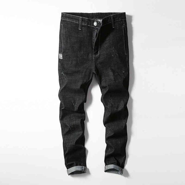 men's jeans autumn men's jeans youth korean slim fit elastic loose casual small foot pants o2a7, Blue 
men's jeans autumn men's jeans youth korean slim fit elastic loose casual small foot pants o2a7, Blue