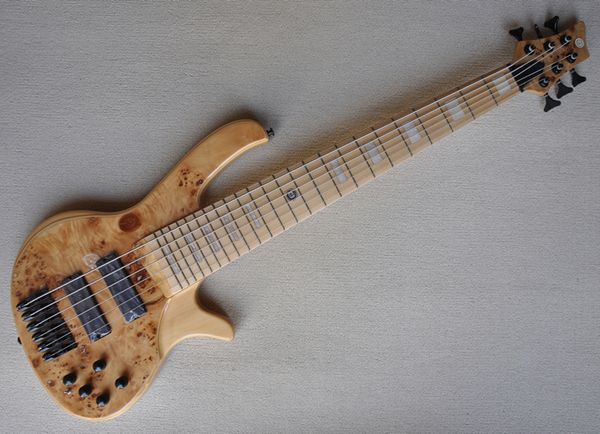 6 string bolt-on neck original wood electric bass guitar with active pickups 
6 string bolt-on neck original wood electric bass guitar with active pickups