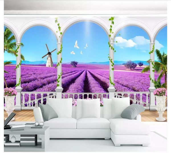 custom any size mural wallpaper european style roman column lavender field for living room sofe tv background wall papel de parede
custom any size mural wallpaper european style roman column lavender field for living room sofe tv background wall papel de parede