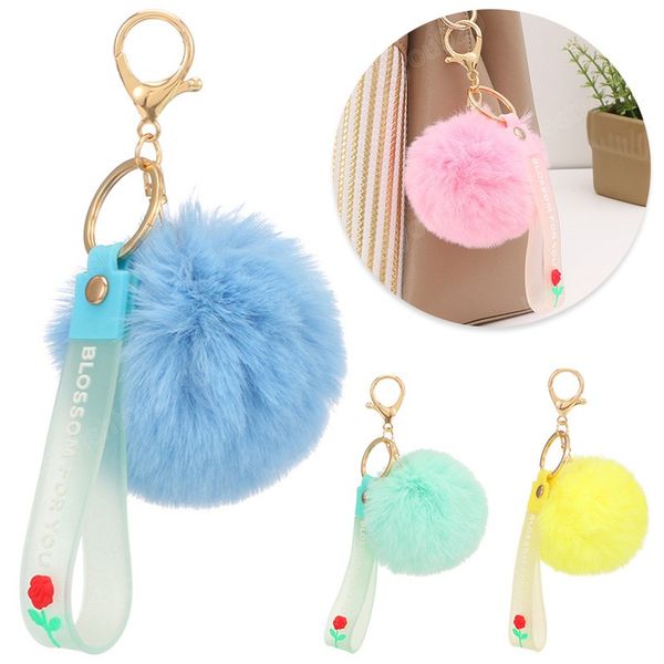 creative transparent leather rope key ring colorful artificial rabbit fur pompom keychain cute backpack handbag car key pendant, Silver
creative transparent leather rope key ring colorful artificial rabbit fur pompom keychain cute backpack handbag car key pendant, Silver