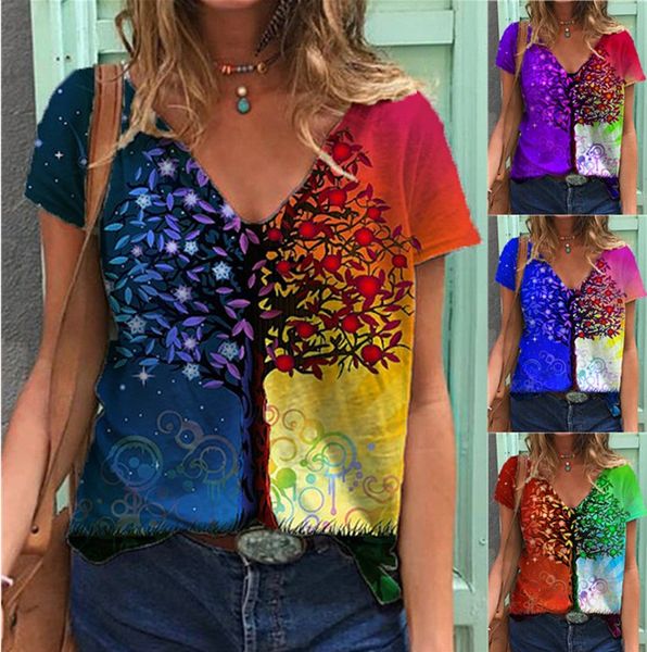 2022 europe and america multicolor colorful printing women's v-neck short sleeve t-shirt spot x4bb#, White
2022 europe and america multicolor colorful printing women's v-neck short sleeve t-shirt spot x4bb#, White