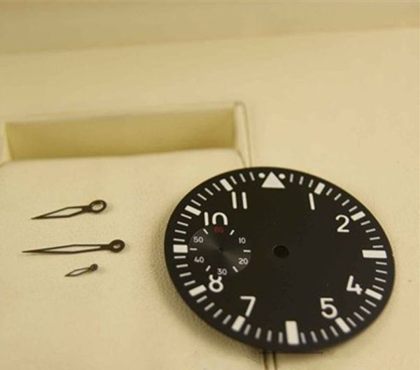 38 9mm black sterile dial with hands white marks watch fit for eta 6497 hand winding movement green luminous 220617
38 9mm black sterile dial with hands white marks watch fit for eta 6497 hand winding movement green luminous 220617