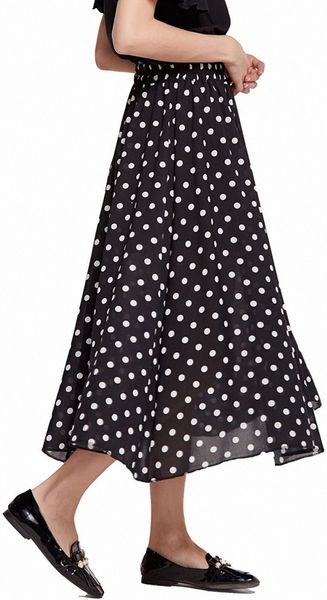 women's casual contrast polka dot chiffon bohemia swing beach midi a-line skirts c34z#, Black;gray
women's casual contrast polka dot chiffon bohemia swing beach midi a-line skirts c34z#, Black;gray