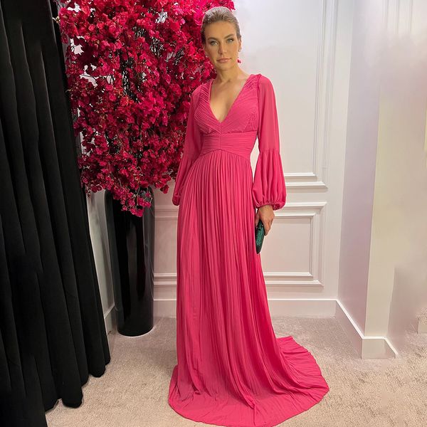 long sleeves chiffon a line evening dresses custom made drop ship ruched v neck open back empire waist prom gowns, Black;red
long sleeves chiffon a line evening dresses custom made drop ship ruched v neck open back empire waist prom gowns, Black;red