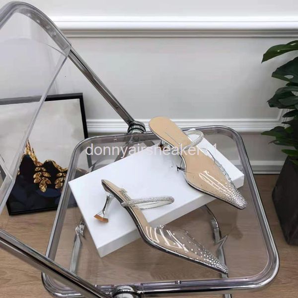 slippers leather one line transparent sandals women's summer versatile thick heel crystal shoes small fresh high heels, Black
slippers leather one line transparent sandals women's summer versatile thick heel crystal shoes small fresh high heels, Black