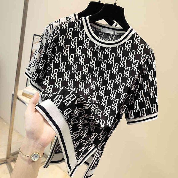 large women's summer print split chic slightly fat sister loose round neck short sleeve t-shirt women, White
large women's summer print split chic slightly fat sister loose round neck short sleeve t-shirt women, White