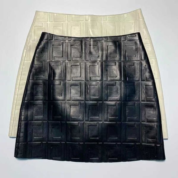 f high skirts quality designer fashion pu leather letter print high waist hip a-line skirt, Black
f high skirts quality designer fashion pu leather letter print high waist hip a-line skirt, Black