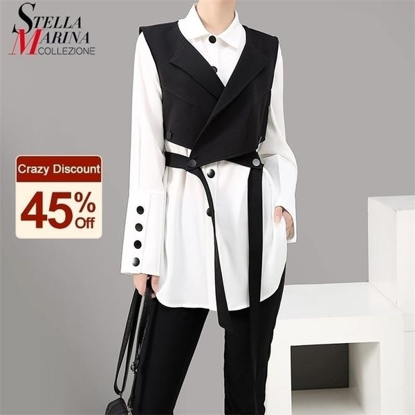 japanese style woman oversized unique streetwear two piece long sleeve casual blouse vest set feminine shirt chemise femme 5412 210326, White
japanese style woman oversized unique streetwear two piece long sleeve casual blouse vest set feminine shirt chemise femme 5412 210326, White