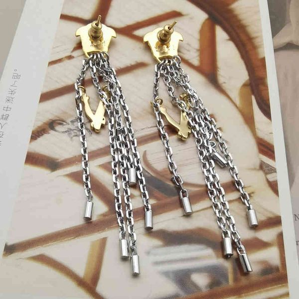 new fashion trend jewelry luxury quality designer wholesale fan family tassel v letter creative face earrings women's, Silver
new fashion trend jewelry luxury quality designer wholesale fan family tassel v letter creative face earrings women's, Silver