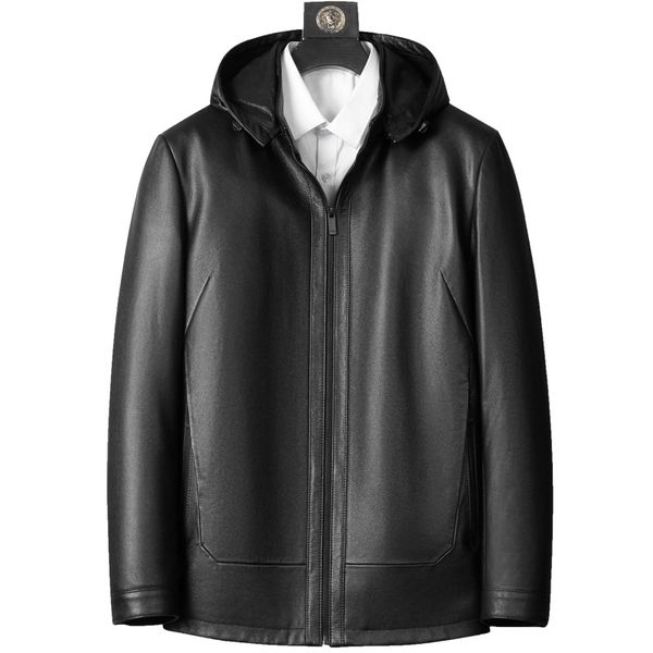 mens genuine leather down jacket winter down coat parkas hooded removable liner waterproof windbreakers thick warm plus size, Black
mens genuine leather down jacket winter down coat parkas hooded removable liner waterproof windbreakers thick warm plus size, Black