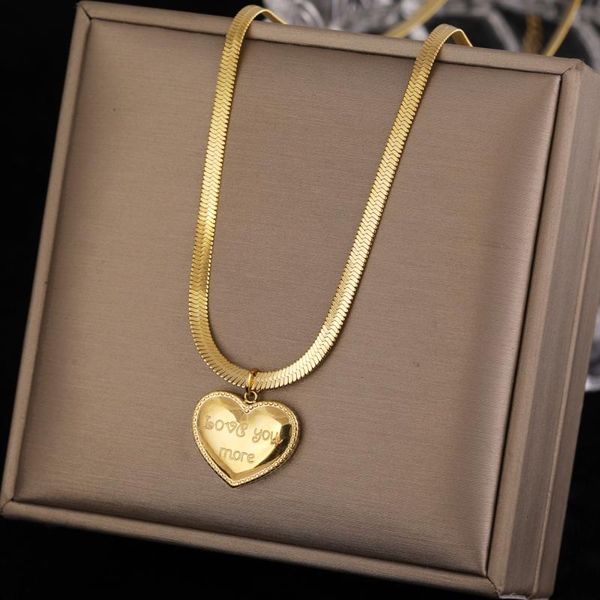 choker stainless steel fashion love heart lovers you more charms chain choker necklace pendant for women jewelry, Golden;silver
choker stainless steel fashion love heart lovers you more charms chain choker necklace pendant for women jewelry, Golden;silver