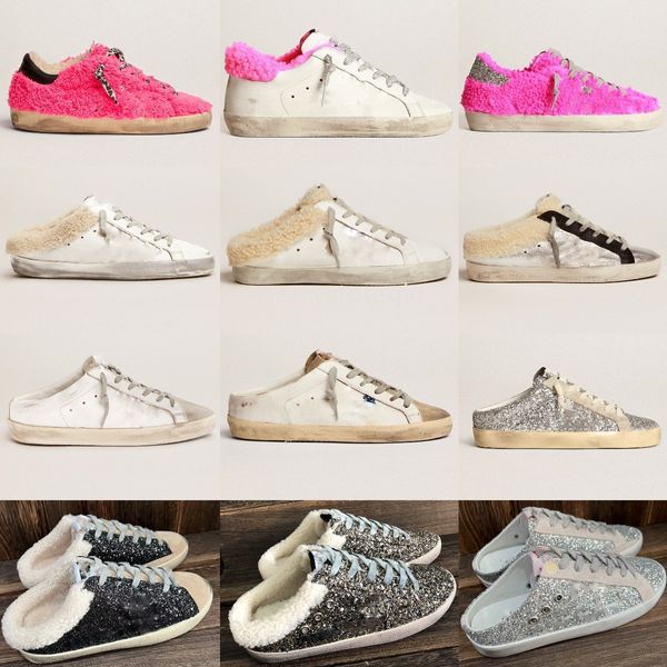 Image of Designer brand Golden Sneaker Women Spuer-star Sabot Casual Shoes Sequin Classic White Do-Old Dirty SuperStar plush winter shoes